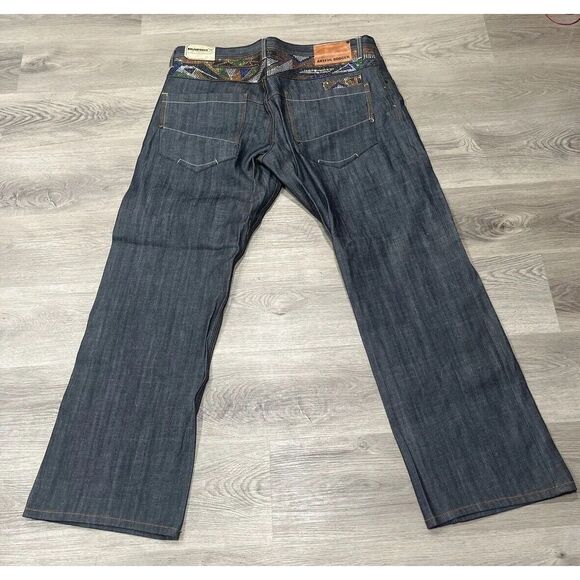 NEW Deadstock Y2K Artful Dodger Mens Jeans Embroidered & Bejeweled Size 42x35 - Picture 14 of 16